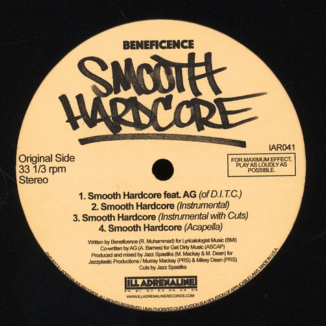 Beneficence - Smooth Hardcore Remix Black Vinyl Edition