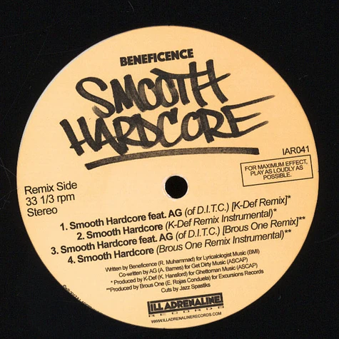 Beneficence - Smooth Hardcore Remix Black Vinyl Edition