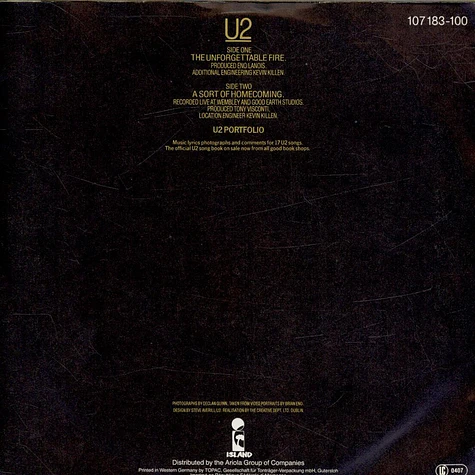 U2 - The Unforgettable Fire / A Sort Of Homecoming