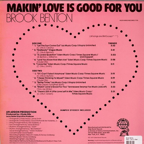 Brook Benton - Makin' Love Is Good For You