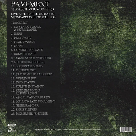 Pavement - Texas Never Whispers: Live At The Uptown Bar