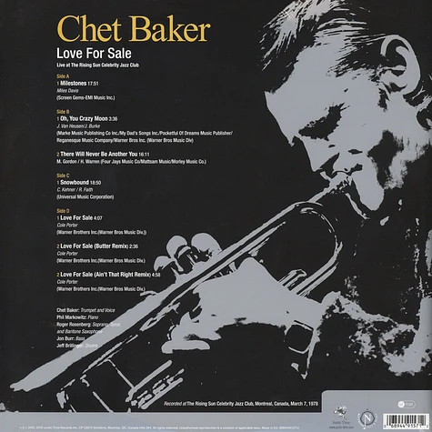 Chet Baker - Love For Sale': Live At The Rising Sun Celebrity Club
