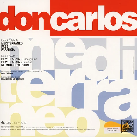 Don Carlos - Mediterraneo Ep Colored Vinyl Edition