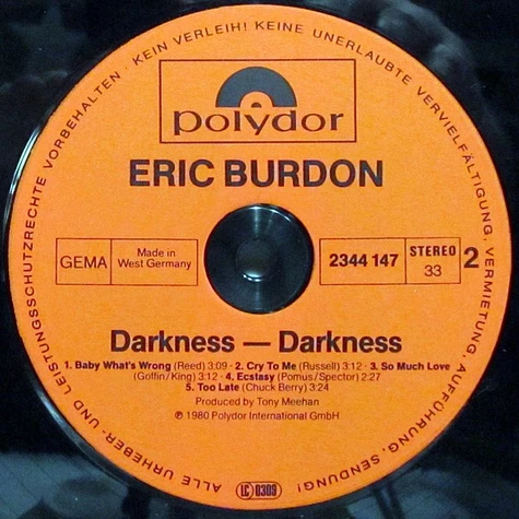 Eric Burdon - Darkness - Darkness