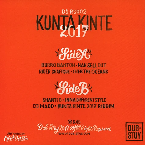 Dub-Stuy Presents - Kunta Kinte Riddim 2017