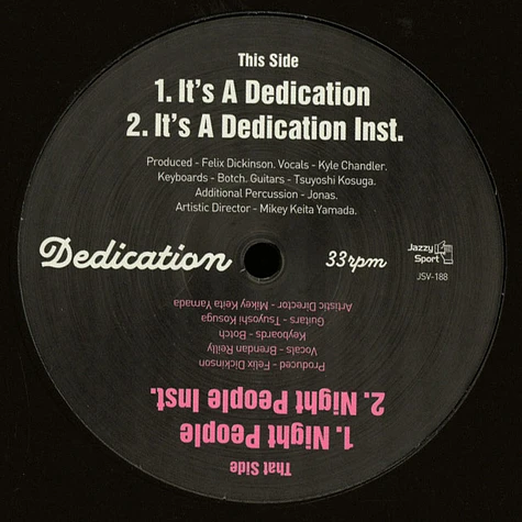 Dedication - It's A Dedication