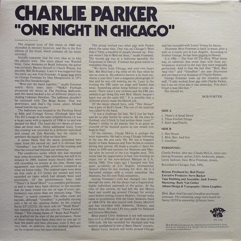 Charlie Parker - One Night In Chicago