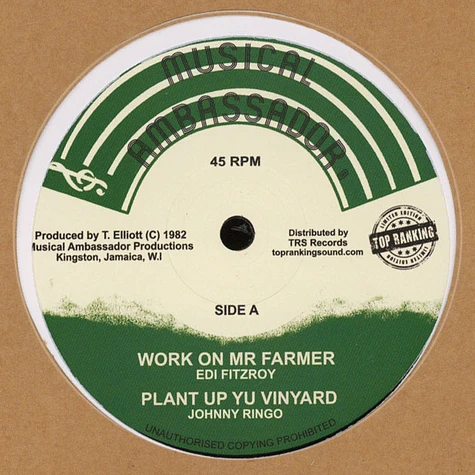 Edi Fitzroy/Johnny Ringo/Latty Guzang/The Roots Radics - Work On Mr Farmer / Plant Up Yu Vinyard / Muzical Organiza / Farmer Dub