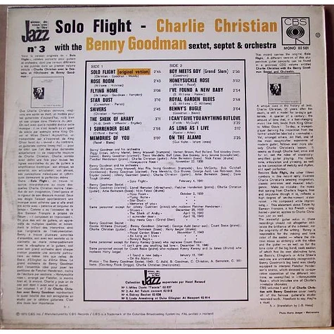 Charlie Christian With Benny Goodman Sextet, Benny Goodman Septet And Benny Goodman And His Orchestra - Solo Flight