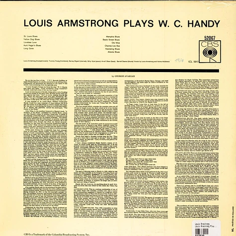 Louis Armstrong - Louis Armstrong Plays W. C. Handy