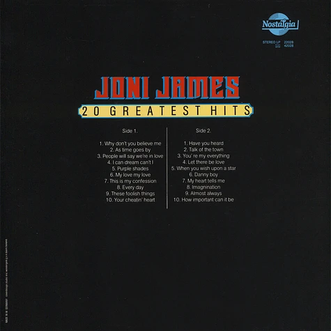 Joni James - 20 Greatest Hits