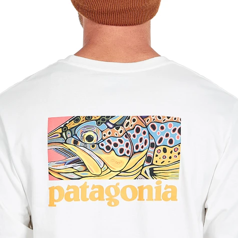 Patagonia - Long-Sleeved Eye of Brown World Trout Cotton T-Shirt
