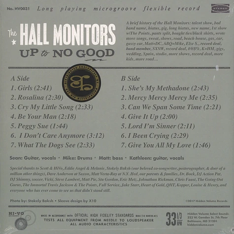 Hall Monitors - Up To No Good Colored Vinyl Edition