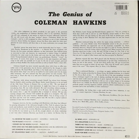 Coleman Hawkins - The Genius Of Coleman Hawkins