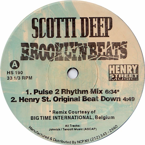 Scotti Deep - Brooklyn Beats Import Mixes