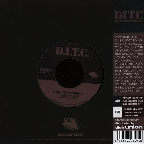 D.I.T.C. - Diggin' Numbers Black Vinyl Edition