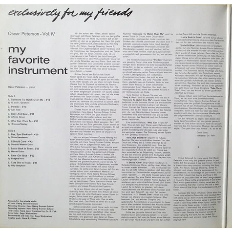 Oscar Peterson - My Favorite Instrument