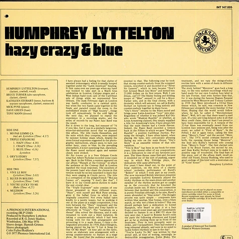 Humphrey Lyttelton - Hazy Crazy & Blue