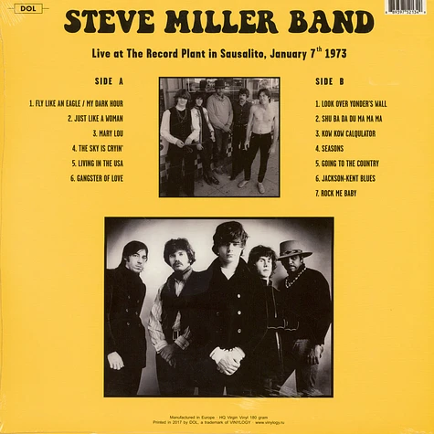 Steve Miller Band - Live At The Record Plant In Sausalito January 7th 1973