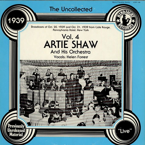 Artie Shaw And His Orchestra Vocals Helen Forrest - The Uncollected Vol. 4, 1939