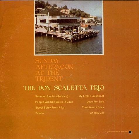 The Don Scaletta Trio - Sunday Afternoon At The Trident