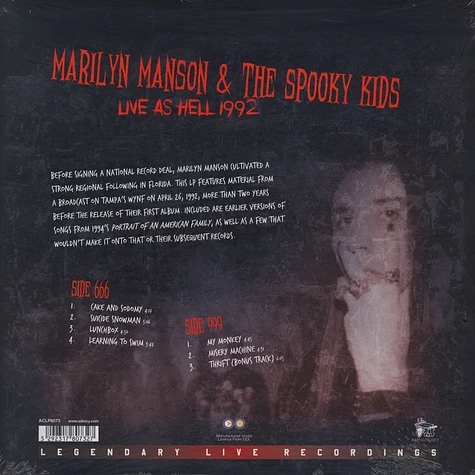 Marilyn Manson & The Spooky Kids - Live As Hell 1992