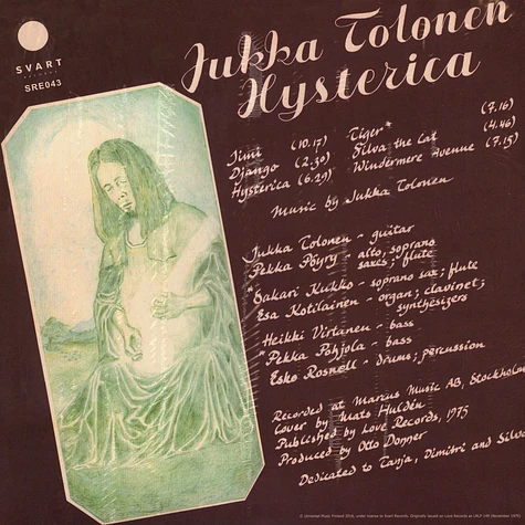 Jukka Tolonen - Hysterica Green Vinyl Edition