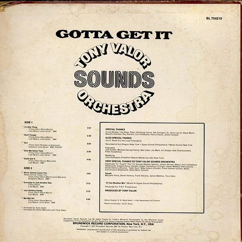 Tony Valor Sounds Orchestra - Gotta Get It