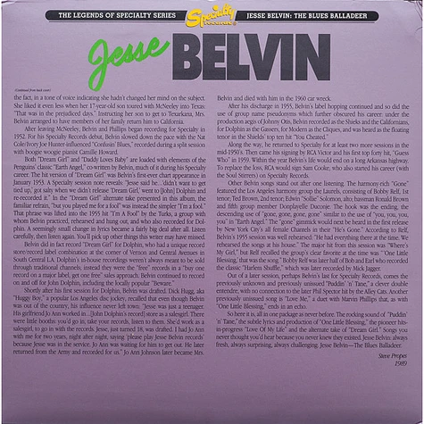 Jesse Belvin - The Blues Balladeer