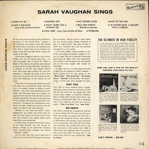 Sarah Vaughan - Sarah Vaughan Sings