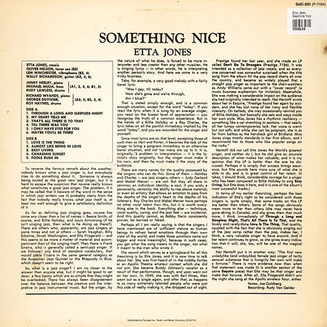 Etta Jones - Something Nice