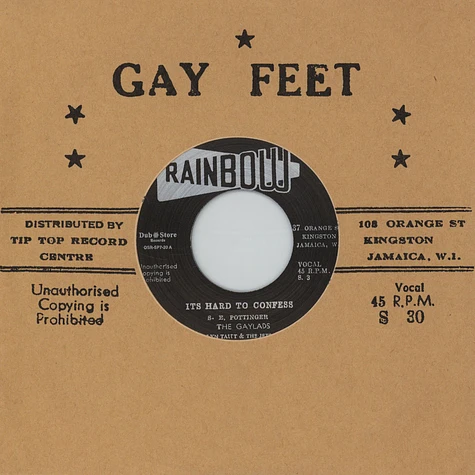 Lynn Taitt & The Jets / The Gaylads - It's Hard To Confess / I Need Your Loving
