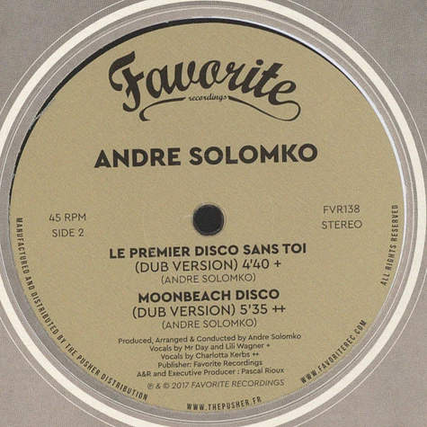 Andre Solomko - Le Premier Disco Sans Toi
