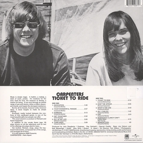 The Carpenters - Ticket To Ride