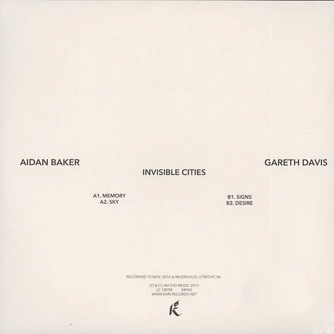 Aidan Baker & Gareth Davis - Invisible Cities