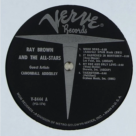 Ray Brown Guest Artist Cannonball Adderley - With The All-Star Big Band
