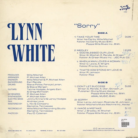 Lynn White - Sorry