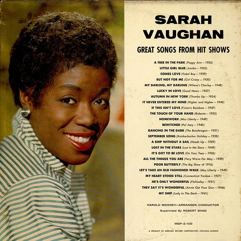 Sarah Vaughan - Great Songs From Hit Shows