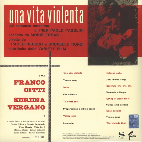 Piero Piccioni - OST Una Vita Violenta Black Vinyl Edition