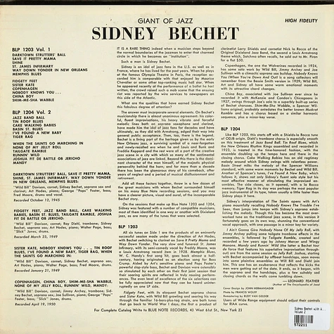 Sidney Bechet with Wild Bill Davison and Art Hodes - Volume 2