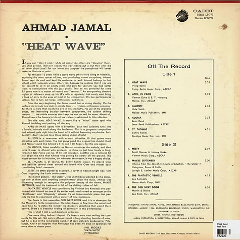 Ahmad Jamal - Heat Wave