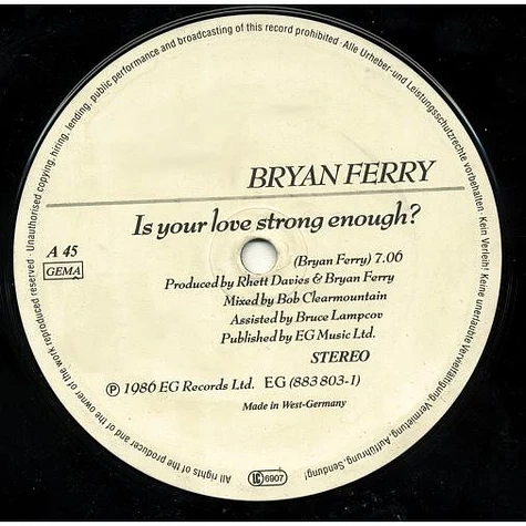 Bryan Ferry - ... Is Your Love Strong Enough?