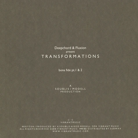 Deepchord & Fluxion present Transformations - Bona Fide EP