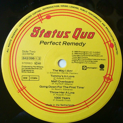 Status Quo - Perfect Remedy