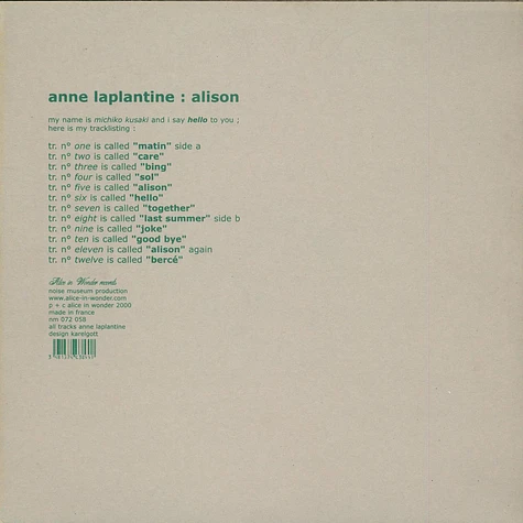 Anne Laplantine - Alison