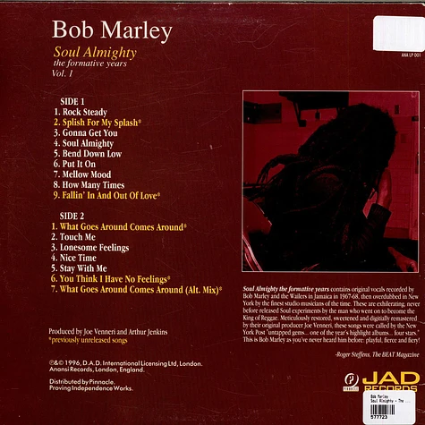Bob Marley - Soul Almighty - The Formative Years Vol. 1