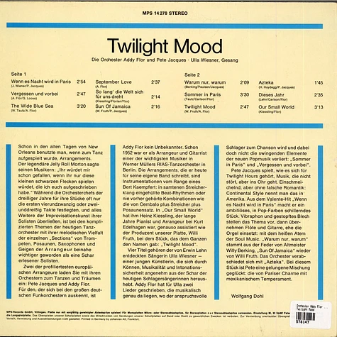 Orchester Addy Flor & Orchester Peter Jacques - Twilight Mood