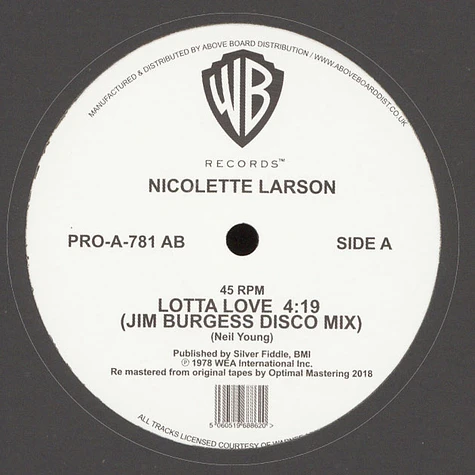 Nicolette Larson - Lotta Love Jim Burgess Disco Mix