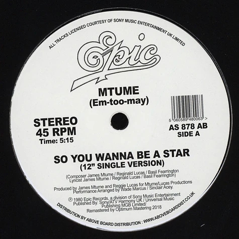 Mtume - So You Wanna Be A Star Danny Krivit Edit