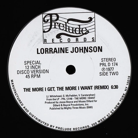 Lorraine Johnson - The More I Get, The More I Want